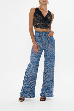 CAMILLA Jenna Desert Reign High Waisted Flare in Denim print