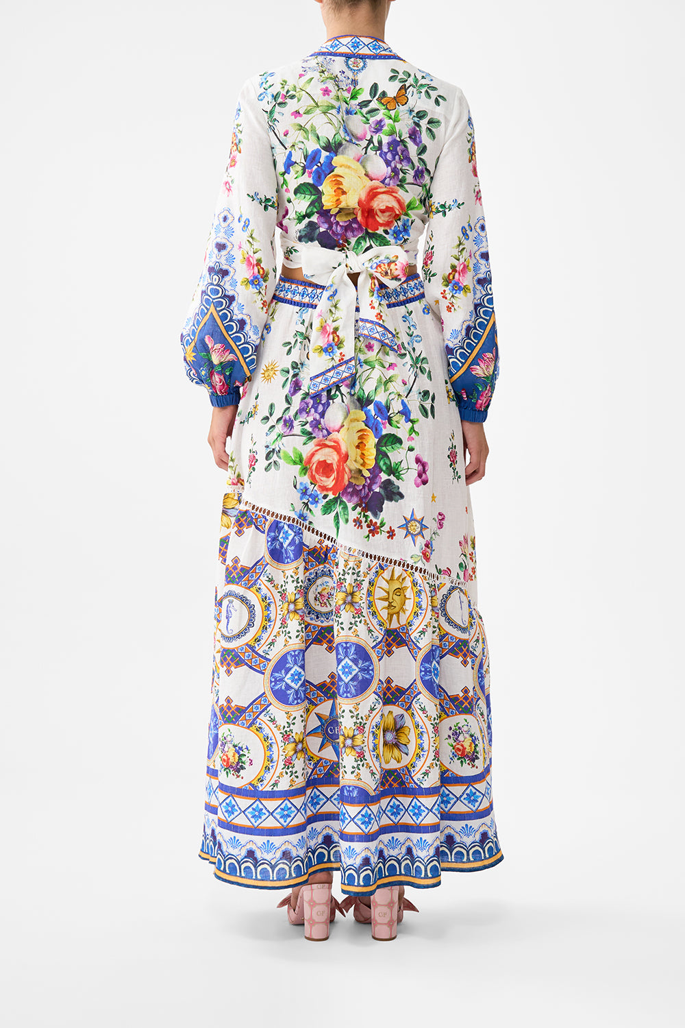 The CAMILLA Skirt With Shaped Seam in our Tiles Darls print.