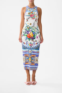 The CAMILLA Jersey Tank Dress in our Tiles Darls print.