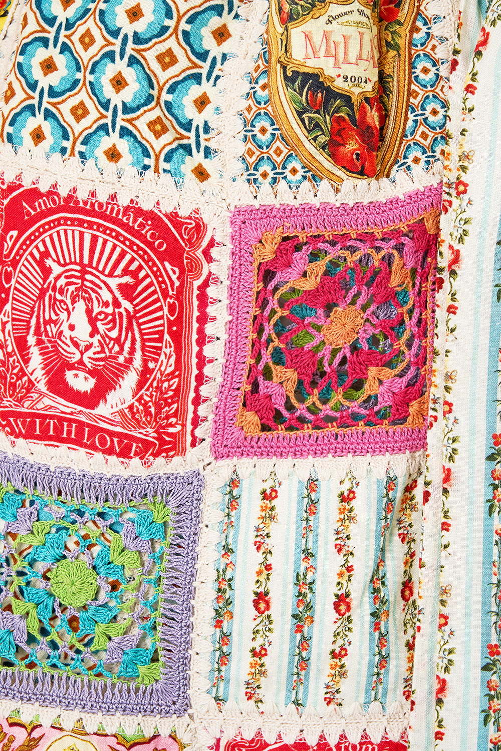 The CAMILLA Short Kimono Wrap in our Aromatic Tiger Flower print.