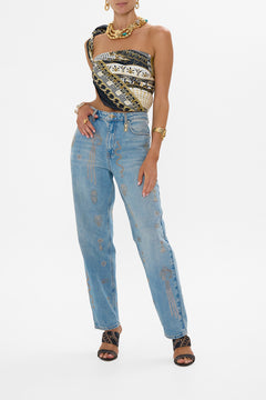 CAMILLA Milla Sacred Symbols Girlfriend Jean in Denim print