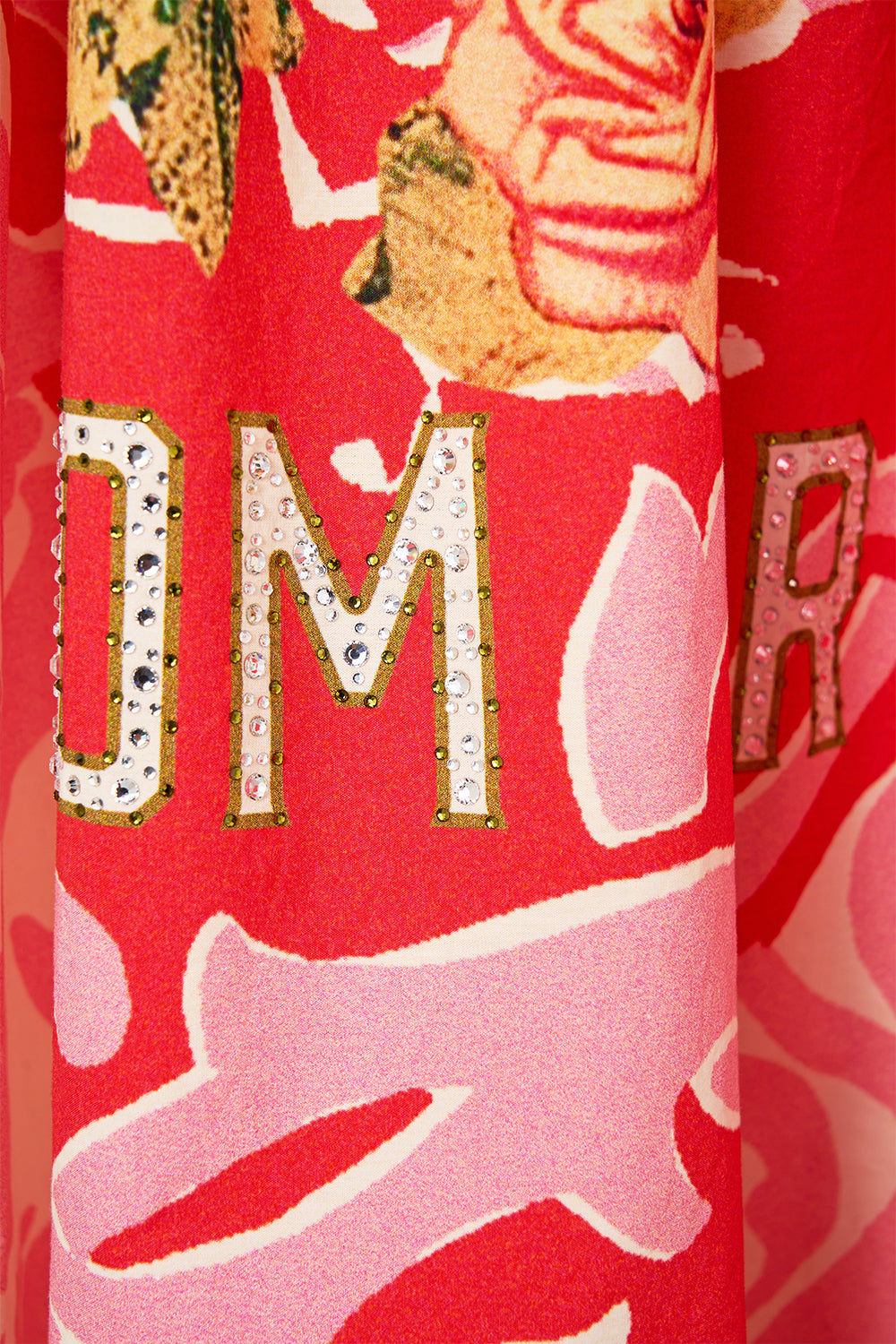 The CAMILLA Off Shoulder Puff Dress in our Pink Porto print.