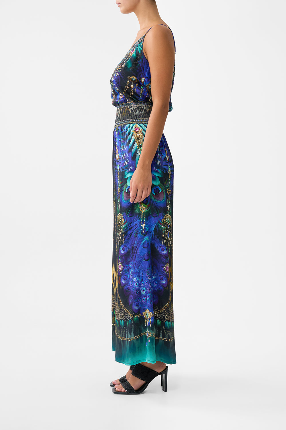 The CAMILLA Shirred Waist Pant in our Dominican Decadence print.