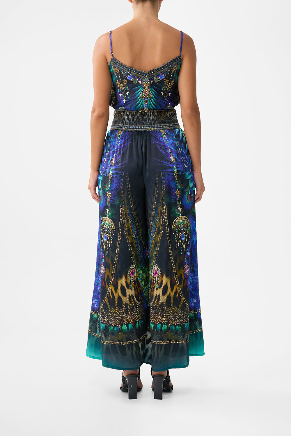 The CAMILLA Shirred Waist Pant in our Dominican Decadence print.
