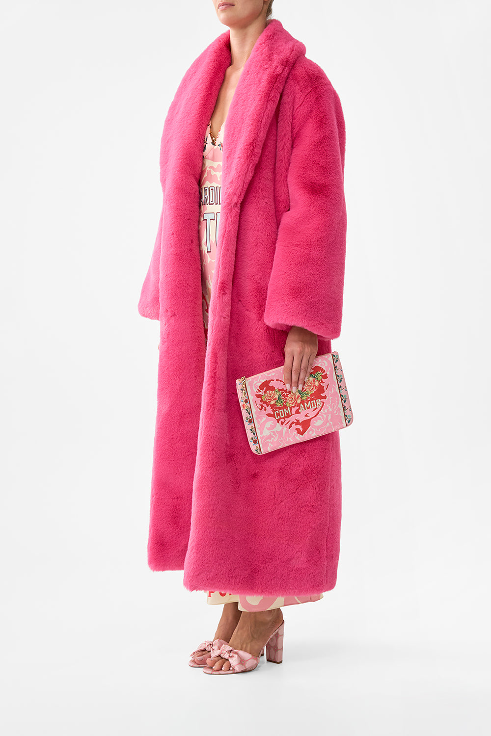 The CAMILLA Small Canvas Clutch in our Pink Porto print.