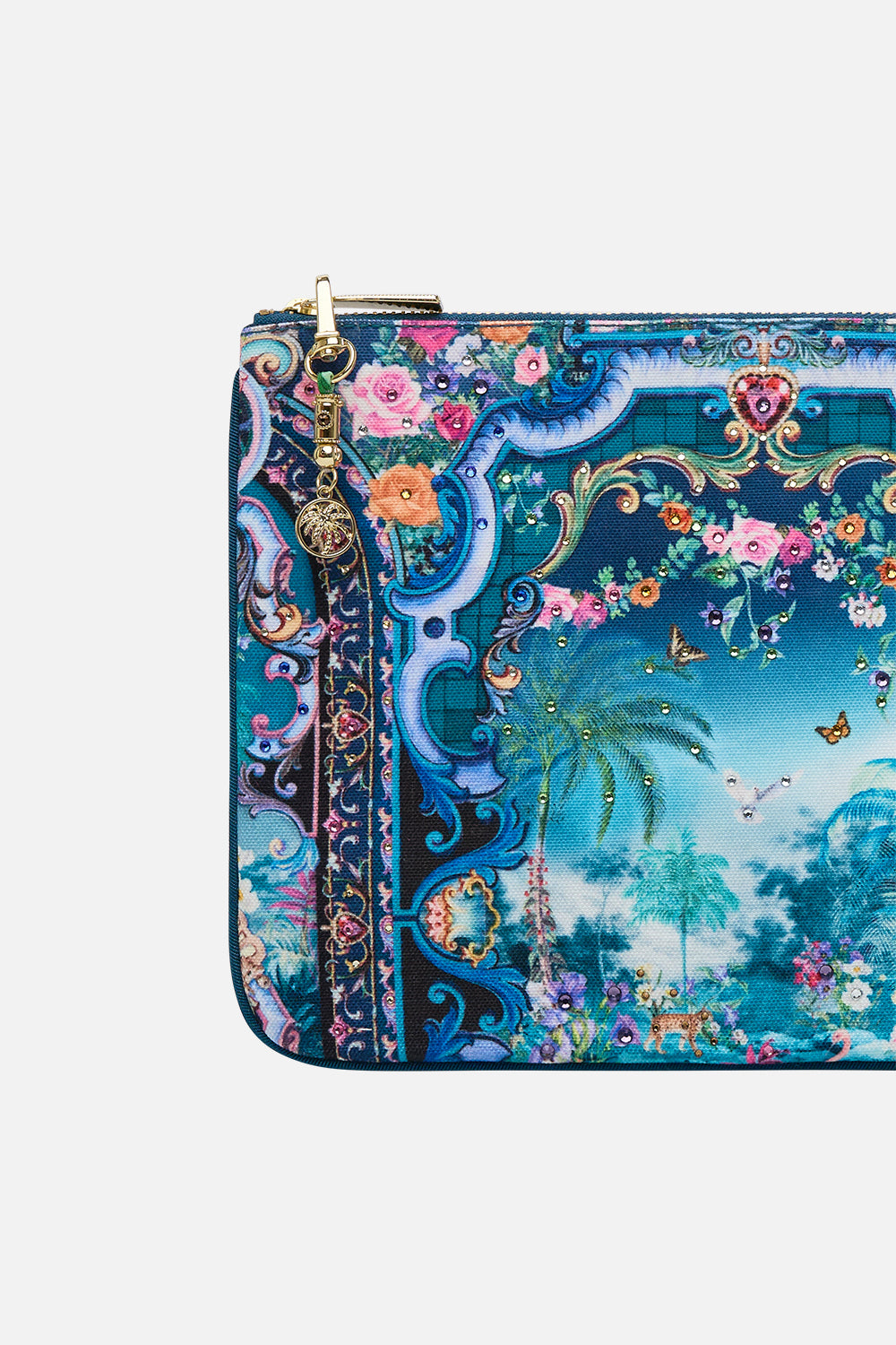 The CAMILLA Small Canvas Clutch in our Basked In Baroque print.