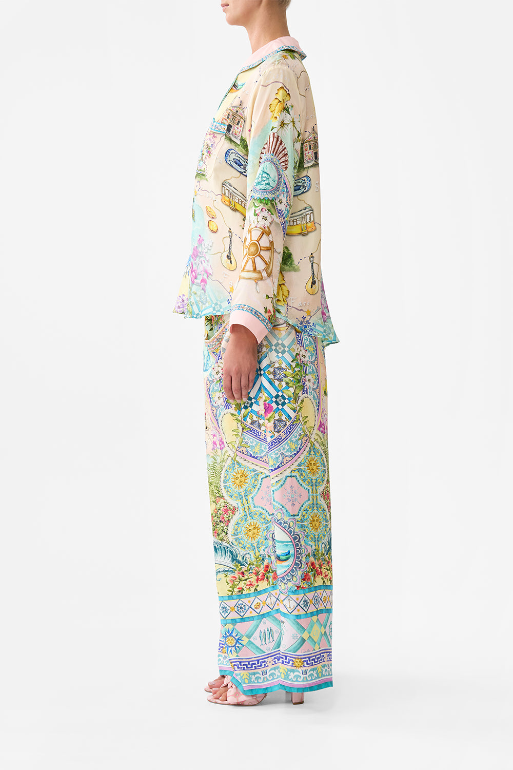 The CAMILLA Boxy Pyjama Shirt in our Just Coasting print.