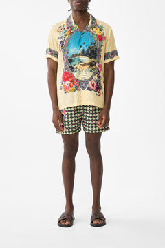 The CAMILLA Short Sleeve Camp Collared Shirt in our Bathing Bombshell print.