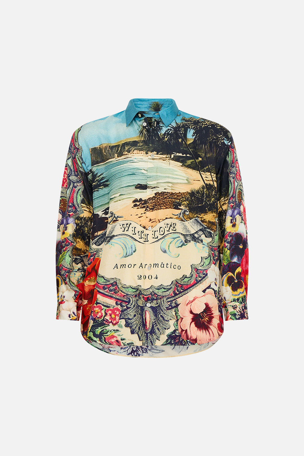 The CAMILLA Long Sleeve Oversized Shirt in our Bathing Bombshell print.