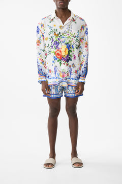 The CAMILLA Long Sleeve Oversized Shirt in our Tiles Darls print.