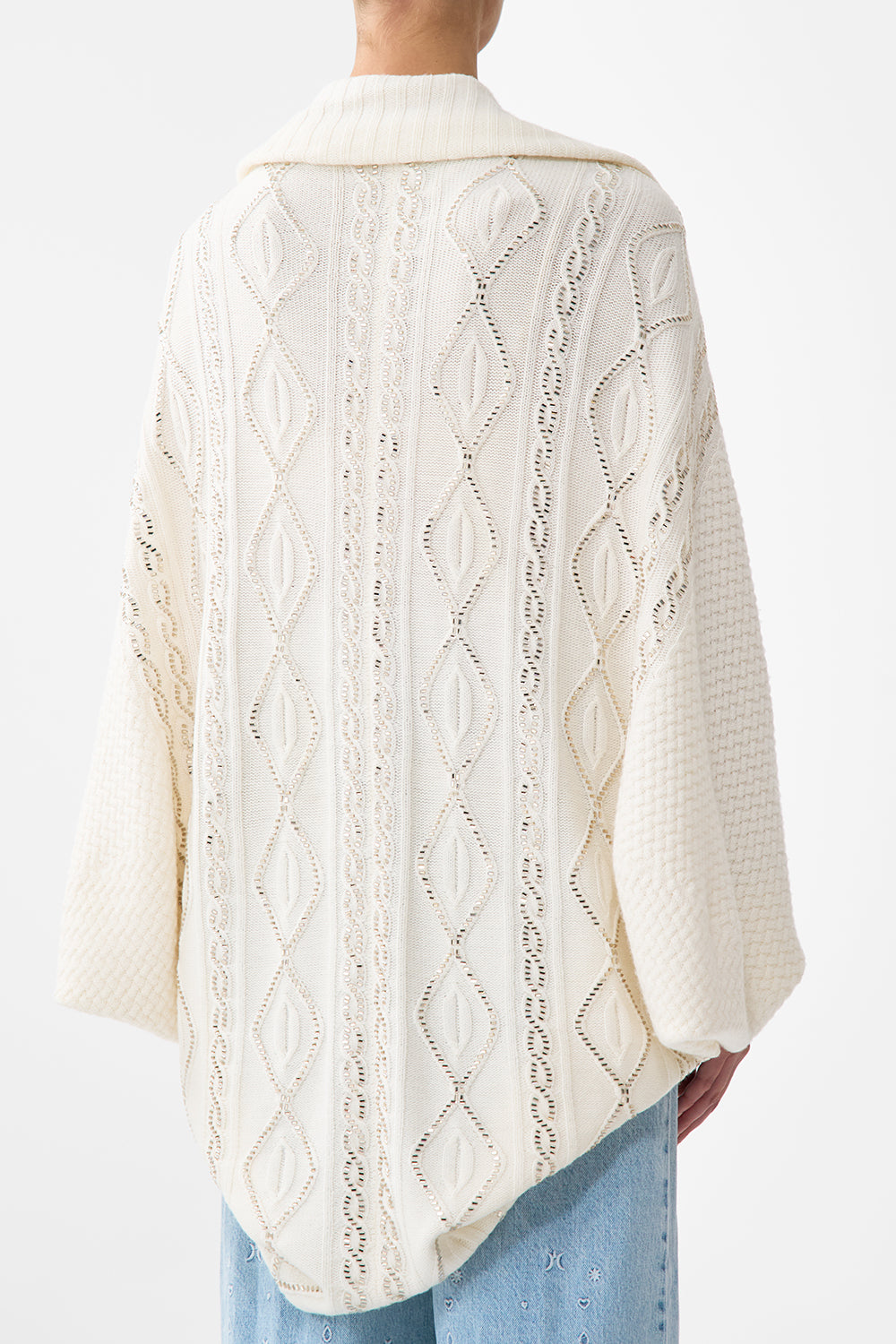The CAMILLA Cable Knit Layer in our Solid Ivory print.