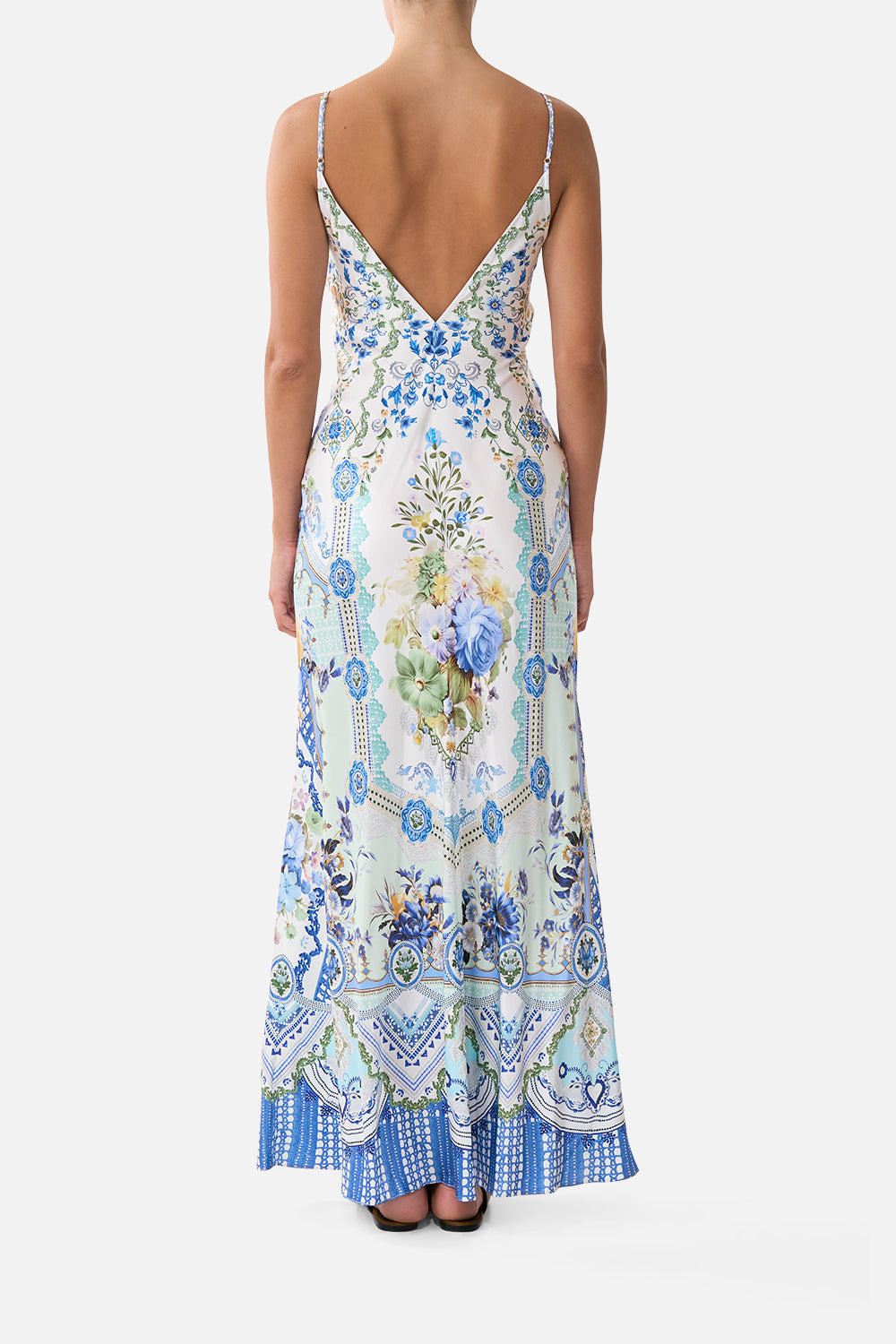The CAMILLA V NECK FULL LENGTH BIAS SLIP DRESS MY HOMESPUN HEART