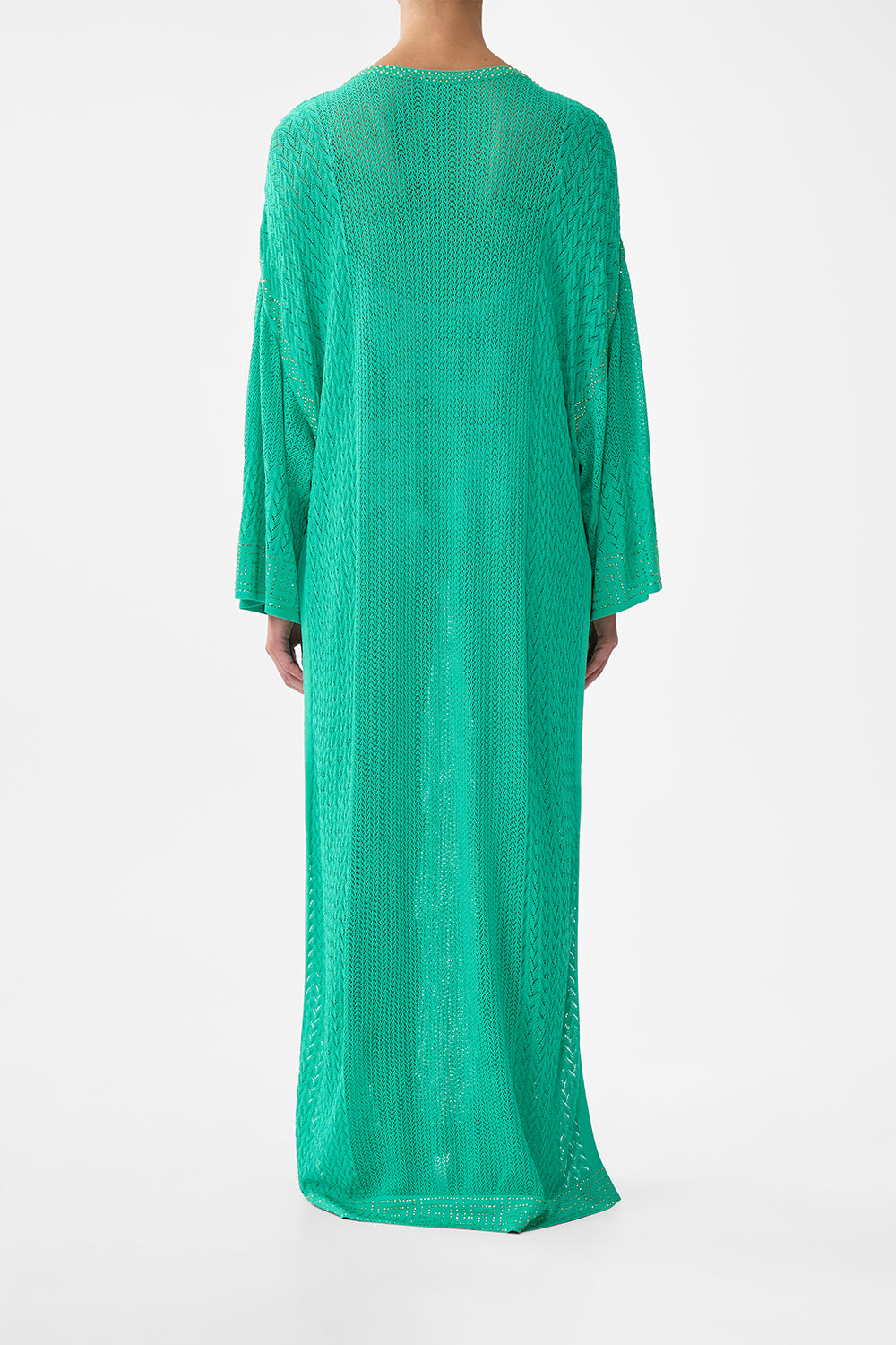 The CAMILLA Long V Neck Knit Kaftan in our Spirit Of Santa Maria print.