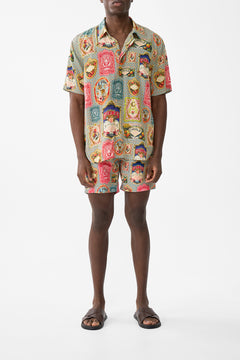 The CAMILLA Short Sleeve Oversized Shirt in our Soap Opera print.