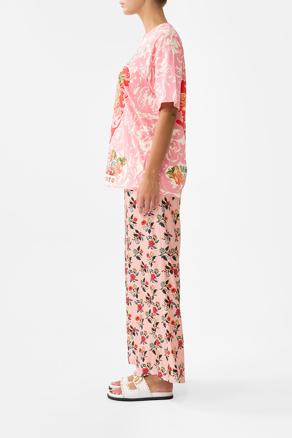 The CAMILLA Oversized Band Tee in our Pink Porto print.