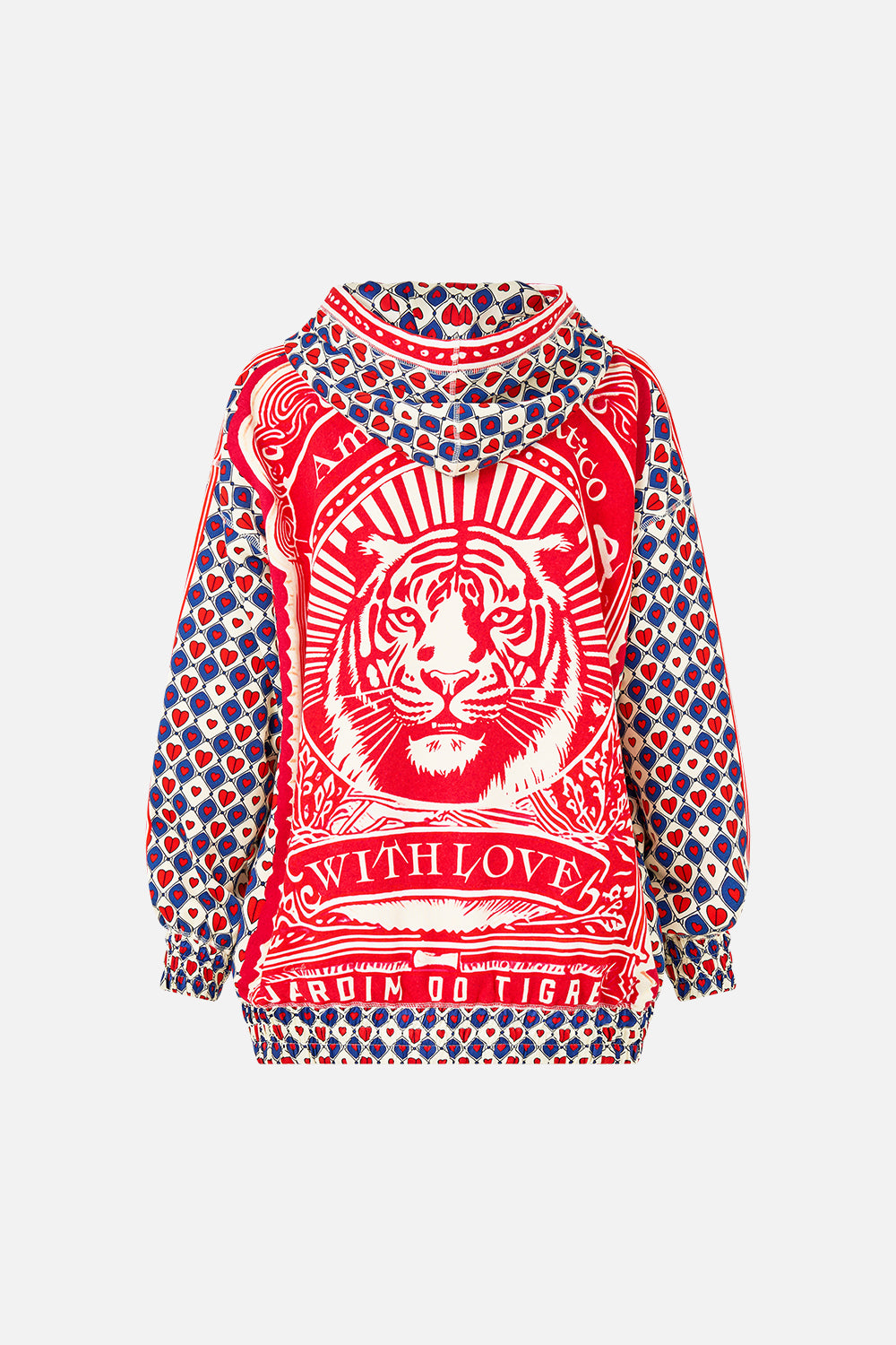 The CAMILLA Silk Band Oversized Hoodie With Pockets in our Rinse & Roar print.