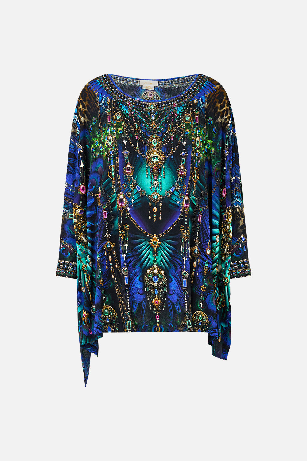 The CAMILLA Scoop Neck Slouch Tee in our Dominican Decadence print.