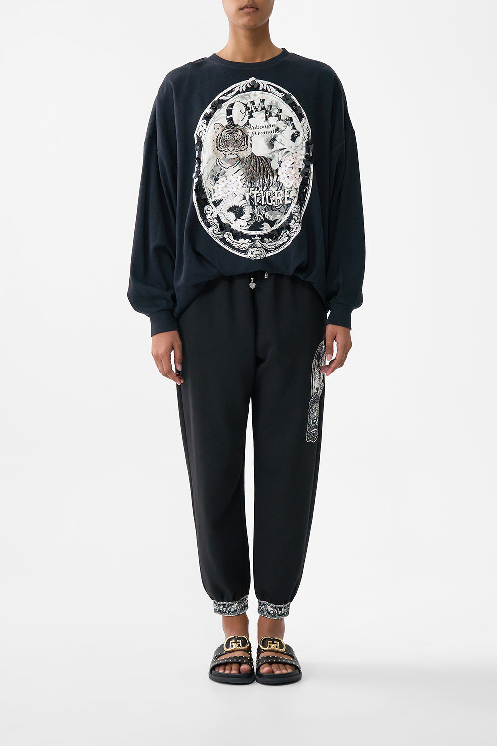 JERSEY TRACK PANT WITH SILK DETAILS PERFUMED IN PORTO