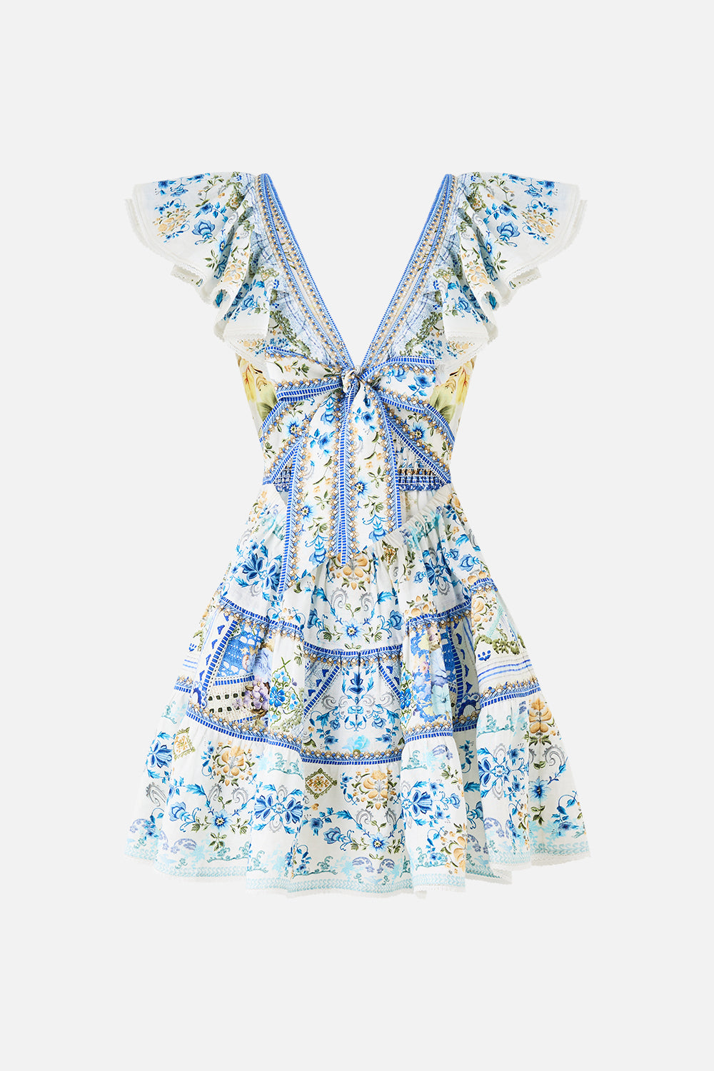 The CAMILLA TIERED SHORT DRESS WITH NECK FRILL MY HOMESPUN HEART