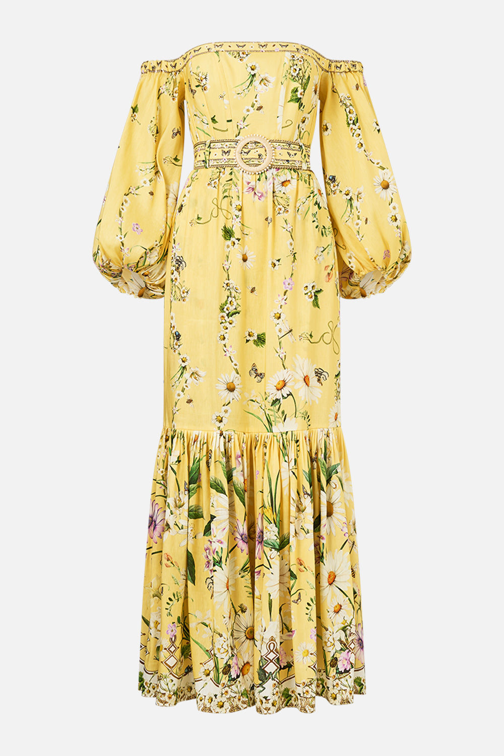 The CAMILLA Puff Sleeve Corset Dress in our Daisy Chains print.