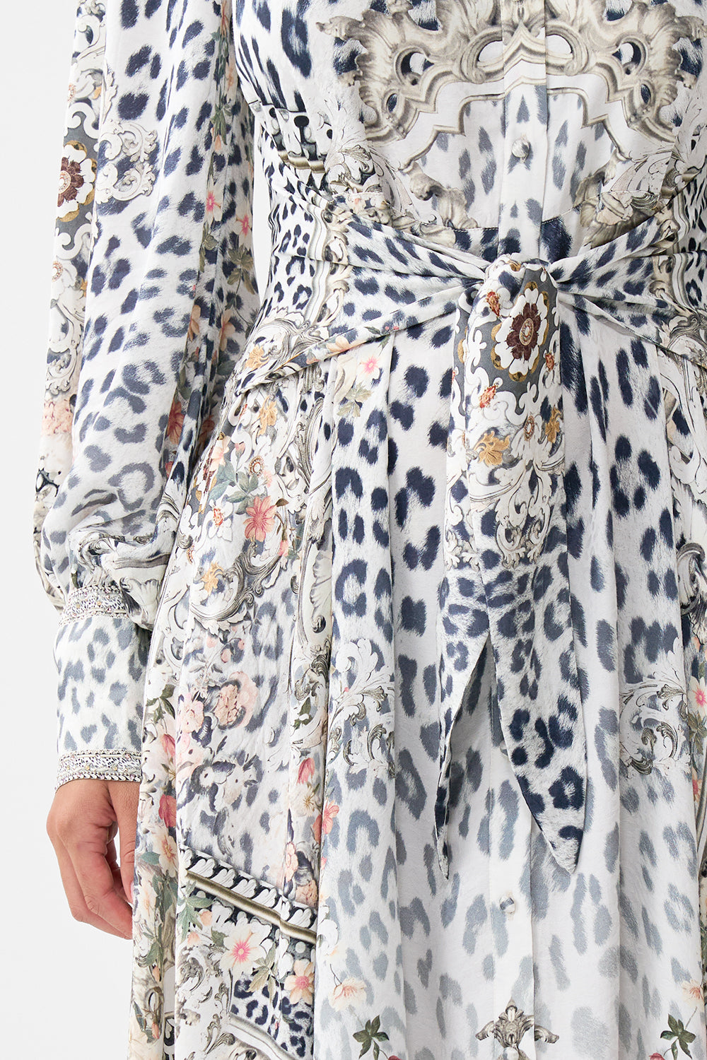 The CAMILLA Waist Tie Shirt Dress in our Marble Heaven print.