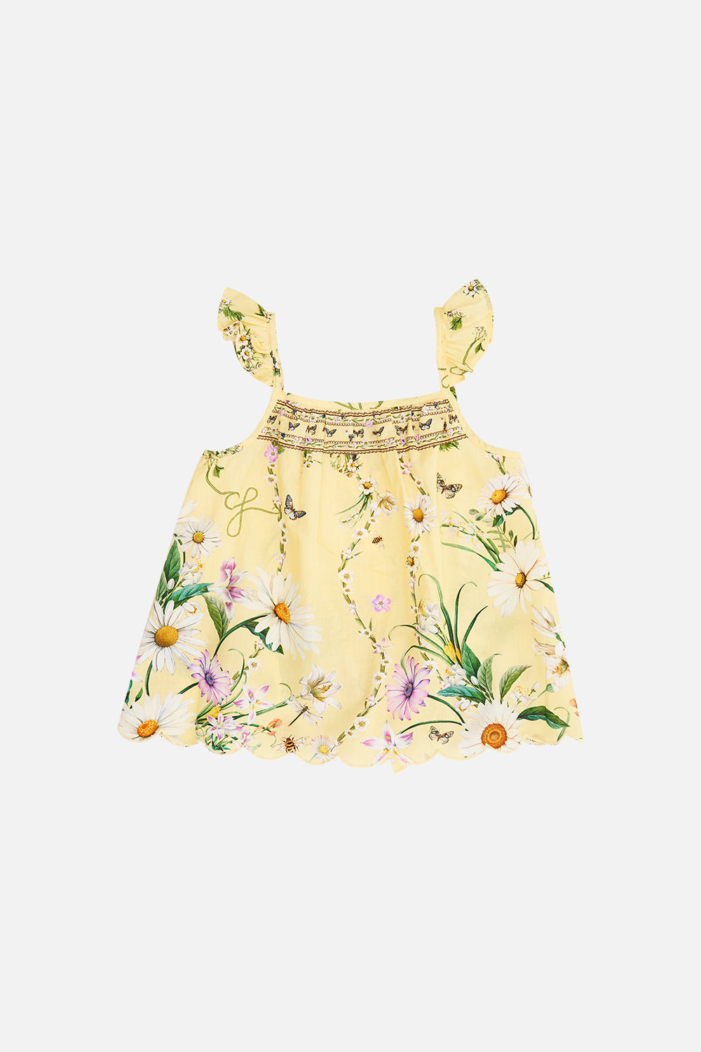 The CAMILLA Babies Tent Dress With Frill Strap in our Daisy Chains print.