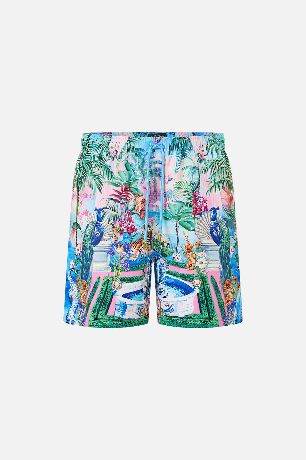 The CAMILLA Mid Length Boardshort With Elastic Waist in our Spirit Of Santa Maria print.