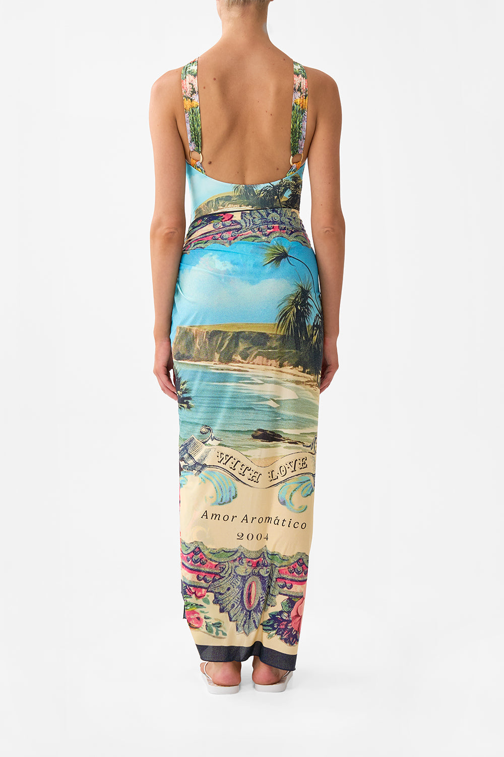 The CAMILLA Multi Wear Long Sarong in our Bathing Bombshell print.