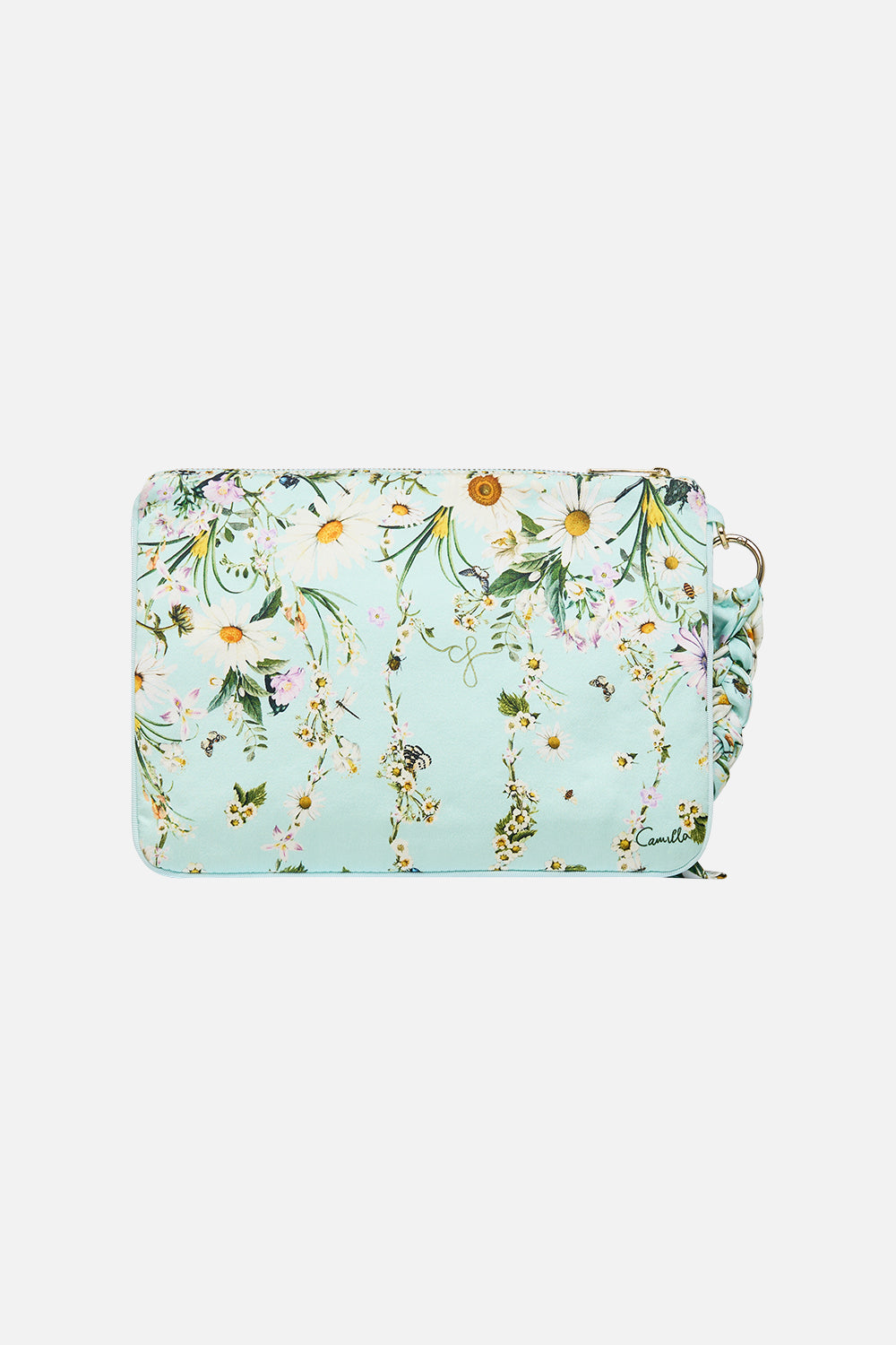 The CAMILLA Braided Strap Clutch in our Floral Freefall print.