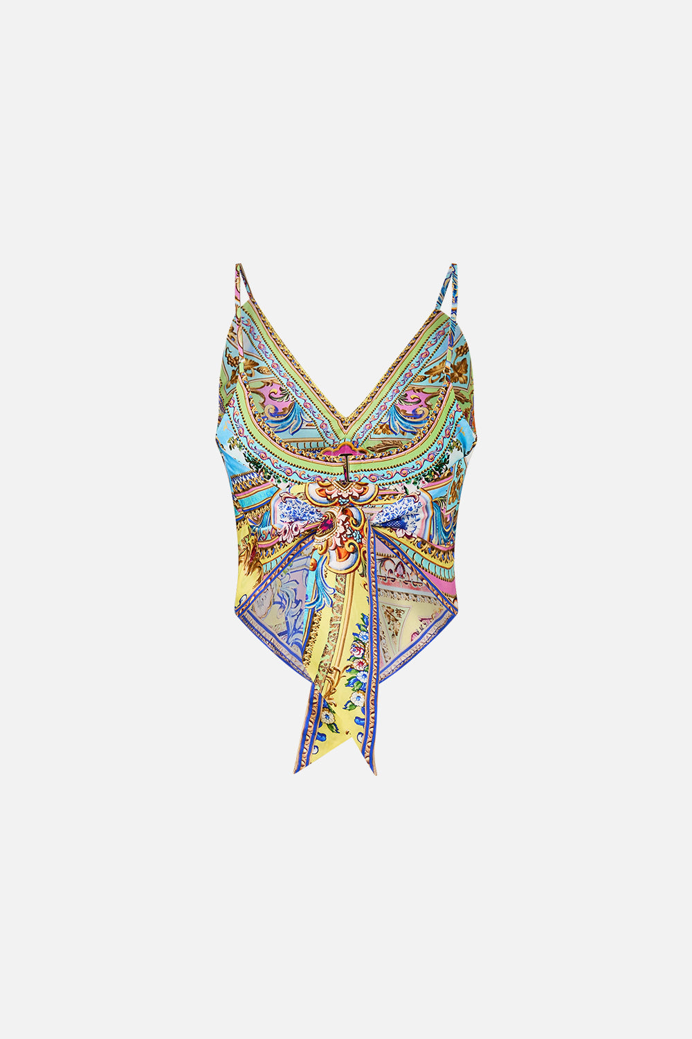 The CAMILLA Tie Back Cami in our Spirit Of Santa Maria print.