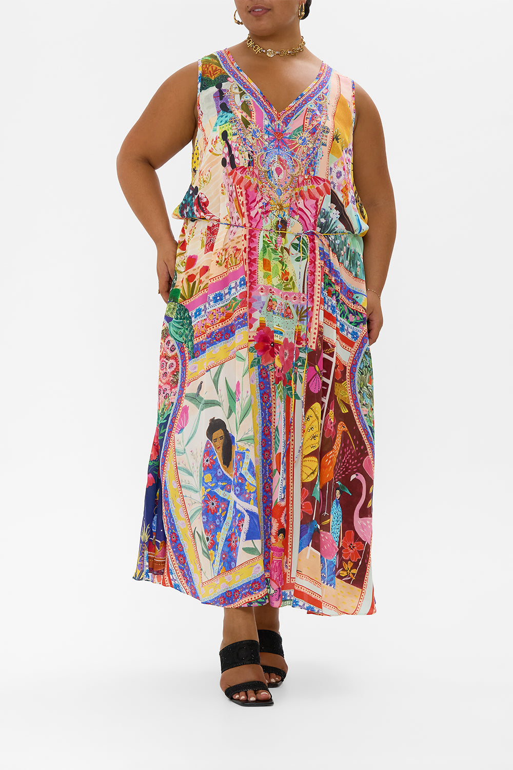 h2 front b2 V NECK RACERBACK DRESS ROEQIYAS REALM hello oversized regular kids-waistcoats 