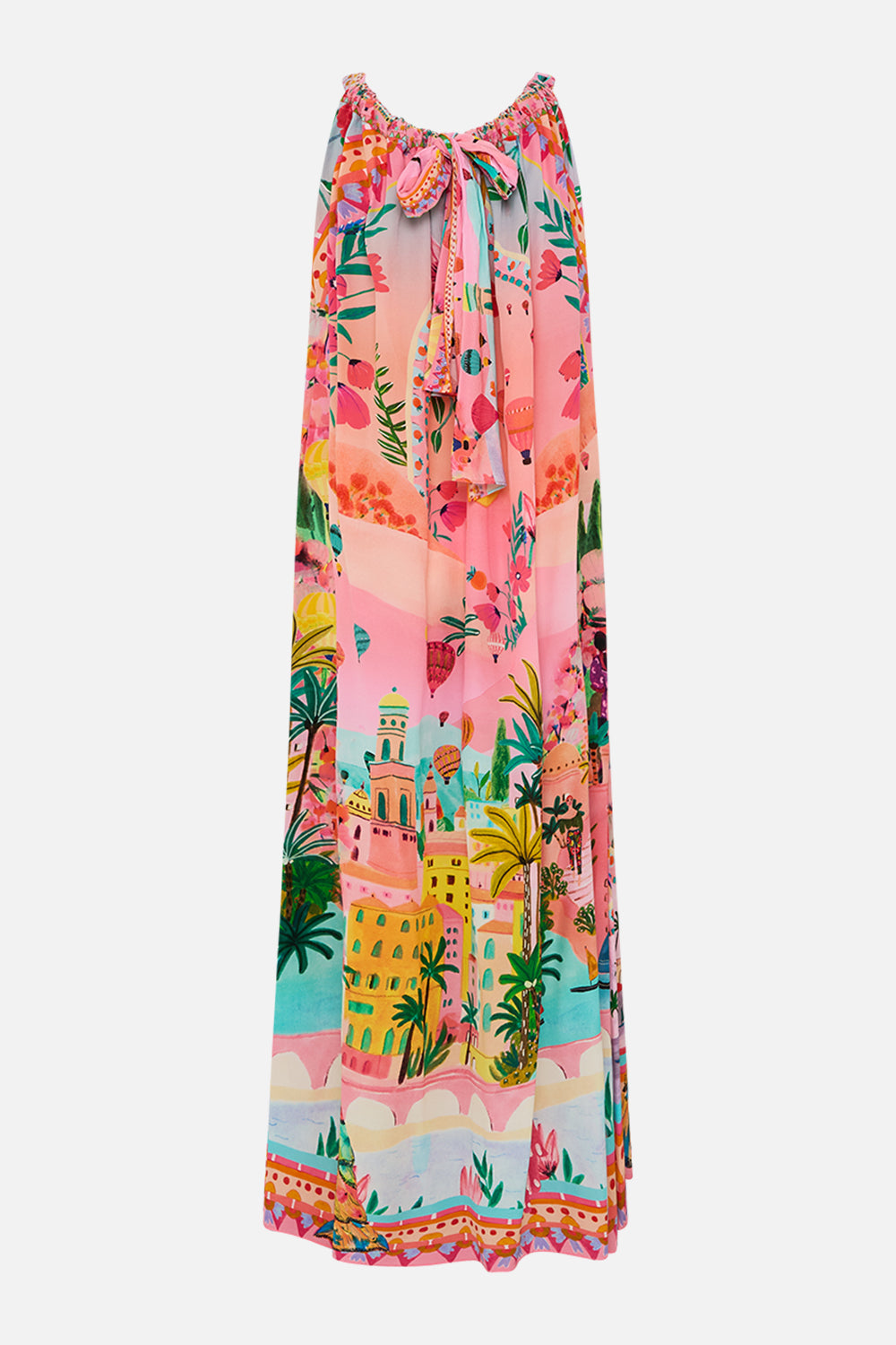 CAMILLA drawstring dress in Sister Sunset print