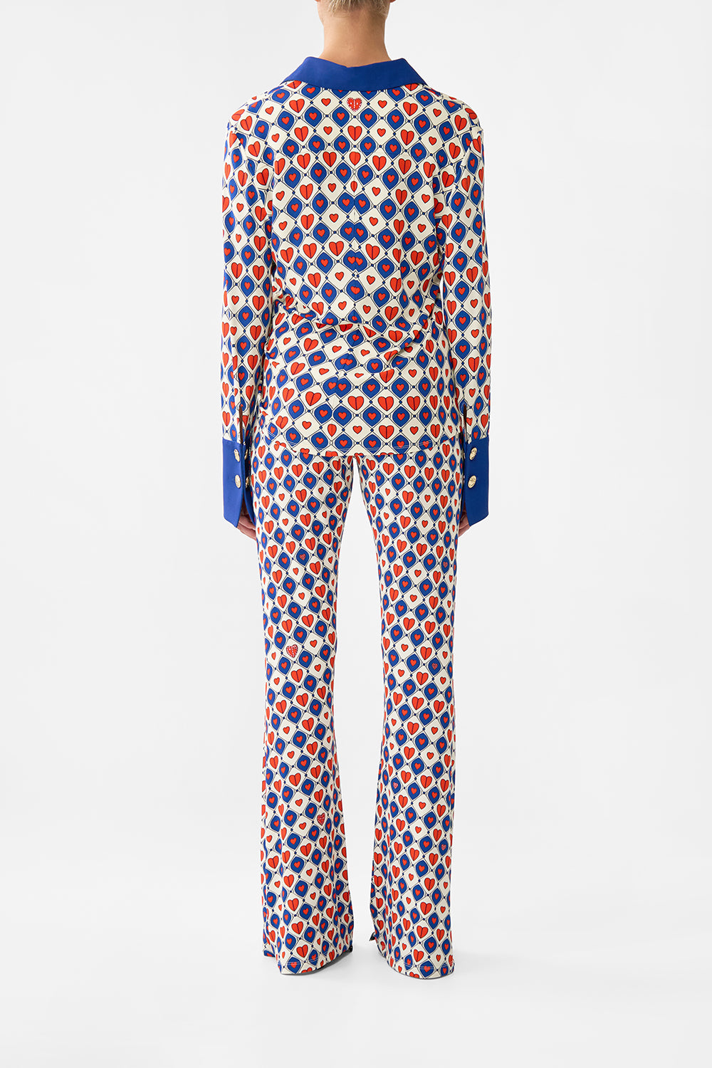 The CAMILLA Jersey Flare Pant in our Rinse & Roar print.