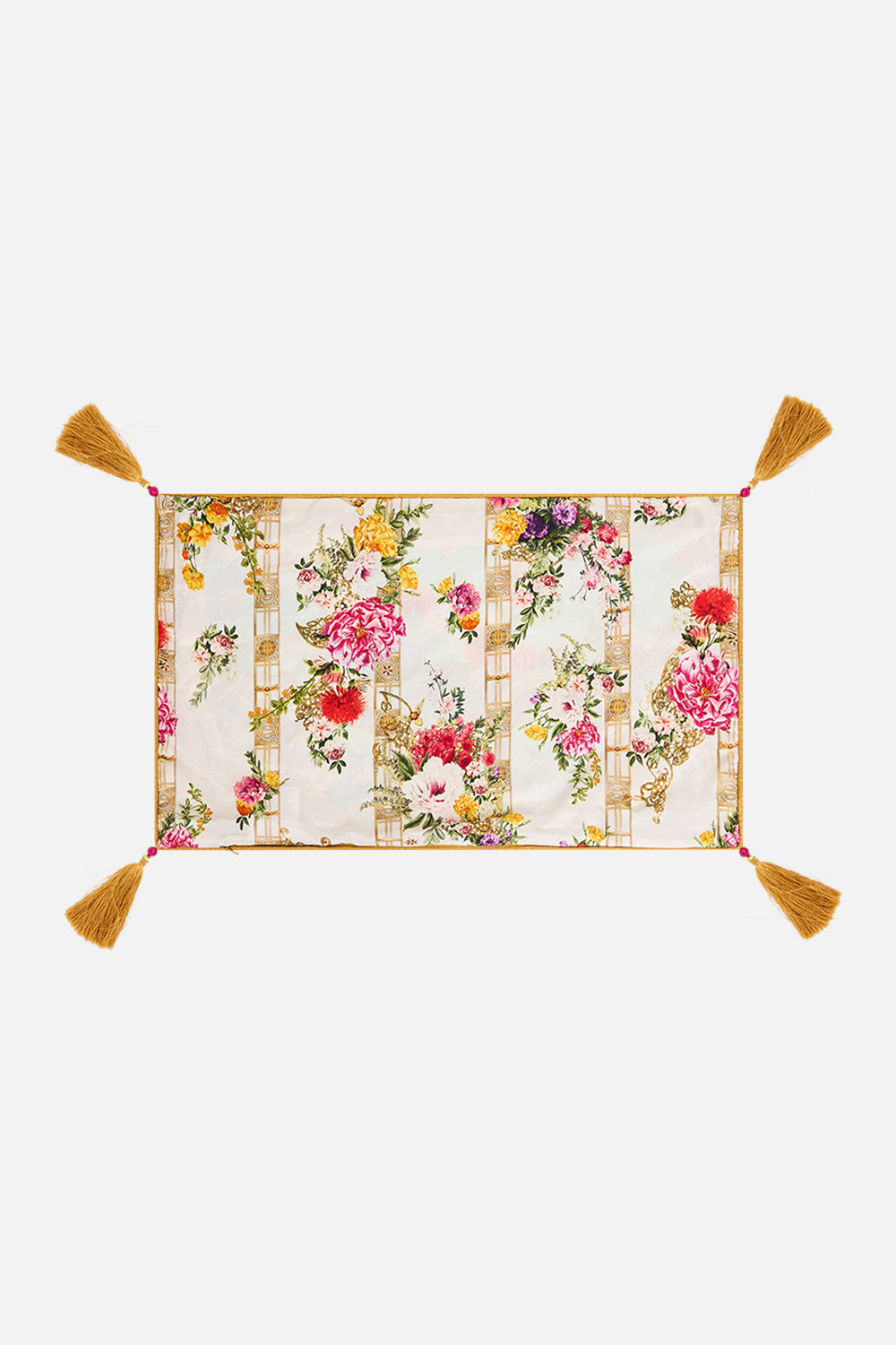 CAMILLA Rectangle cushion in The jewellery museum print.