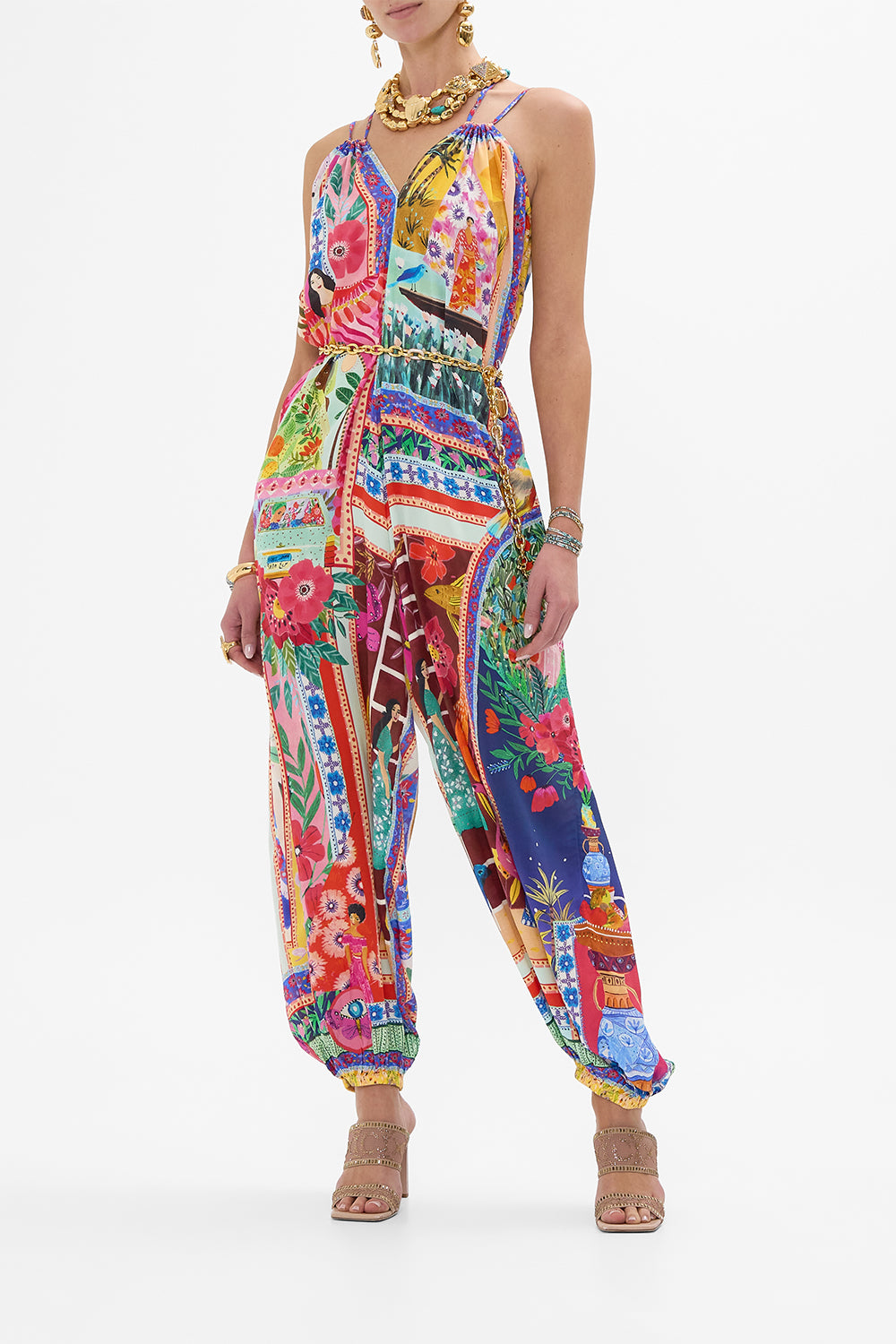 CAMILLA Balloon Jumpsuit in Roeqiyas Realm print. 