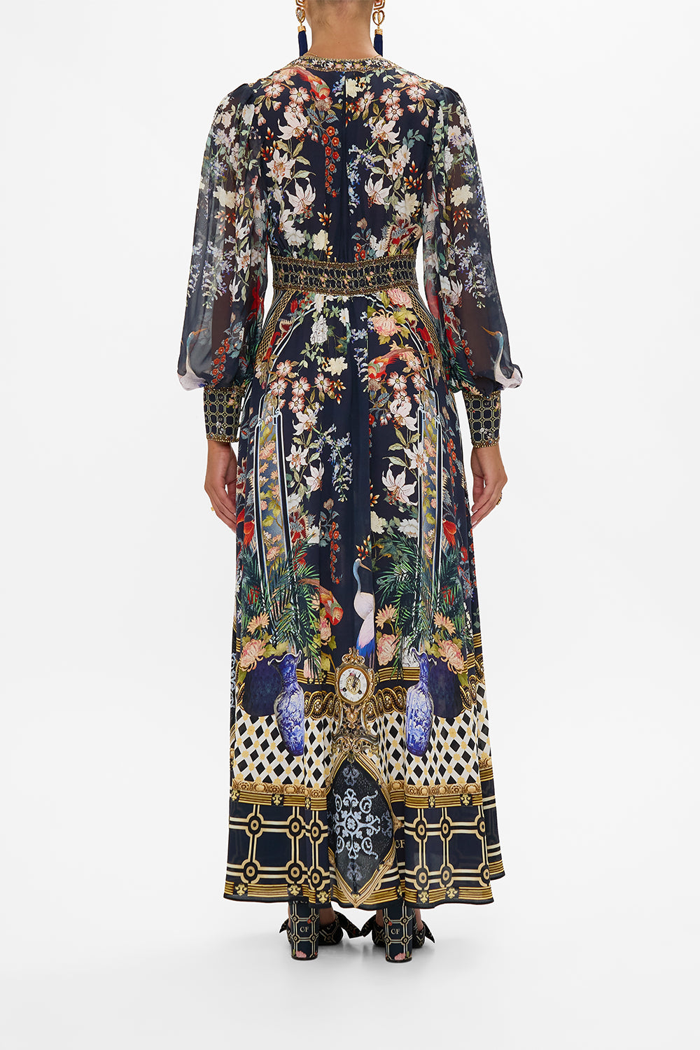 SHAPED WAISTBAND DRESS WITH GATHERED SLEEVES PALACIO POETRY