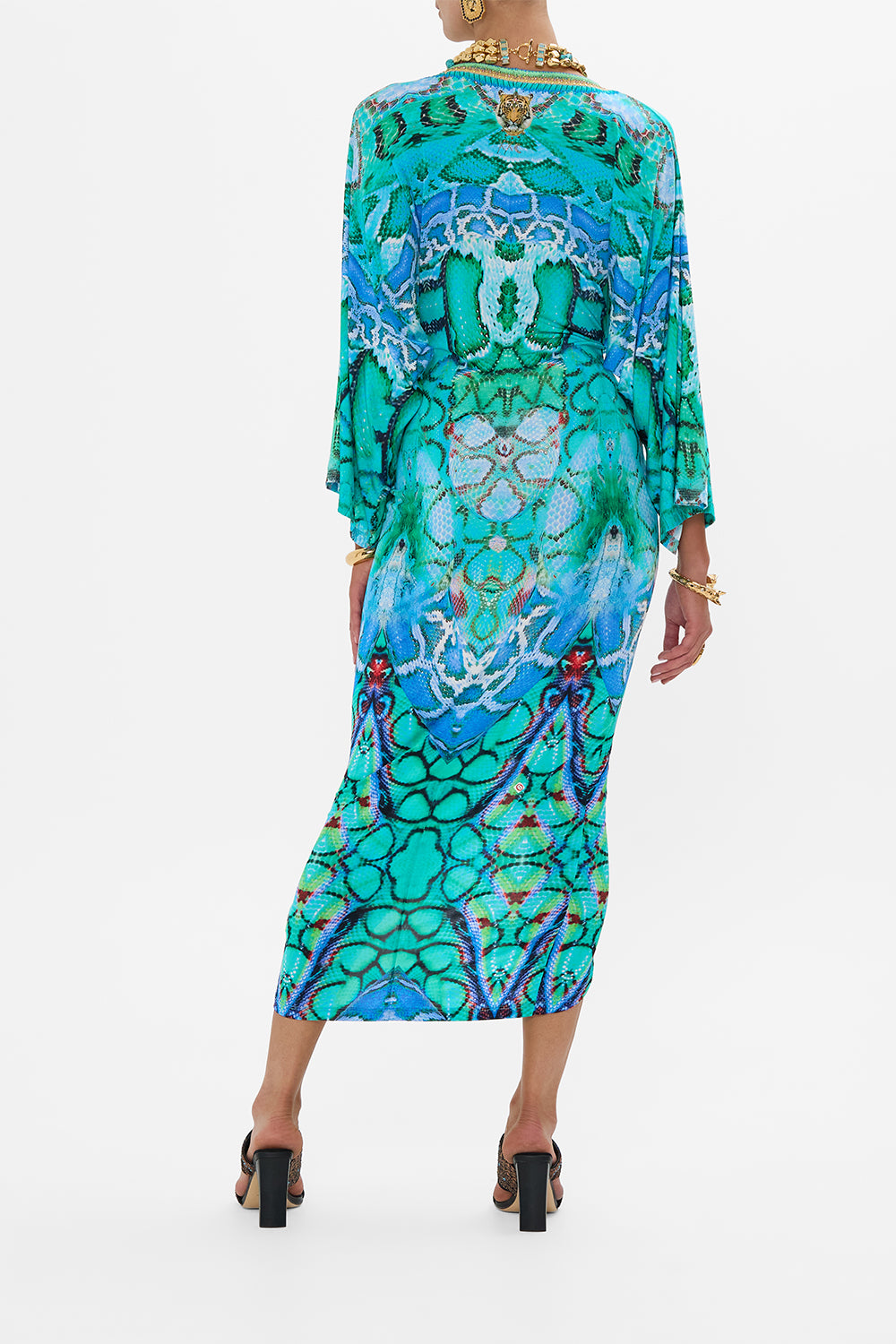 LONG SPLIT FRONT TWIST DRESS LAND OF WONDER