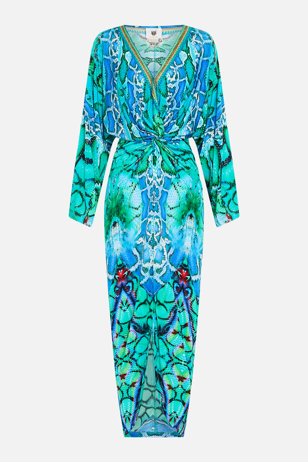 LONG SPLIT FRONT TWIST DRESS LAND OF WONDER