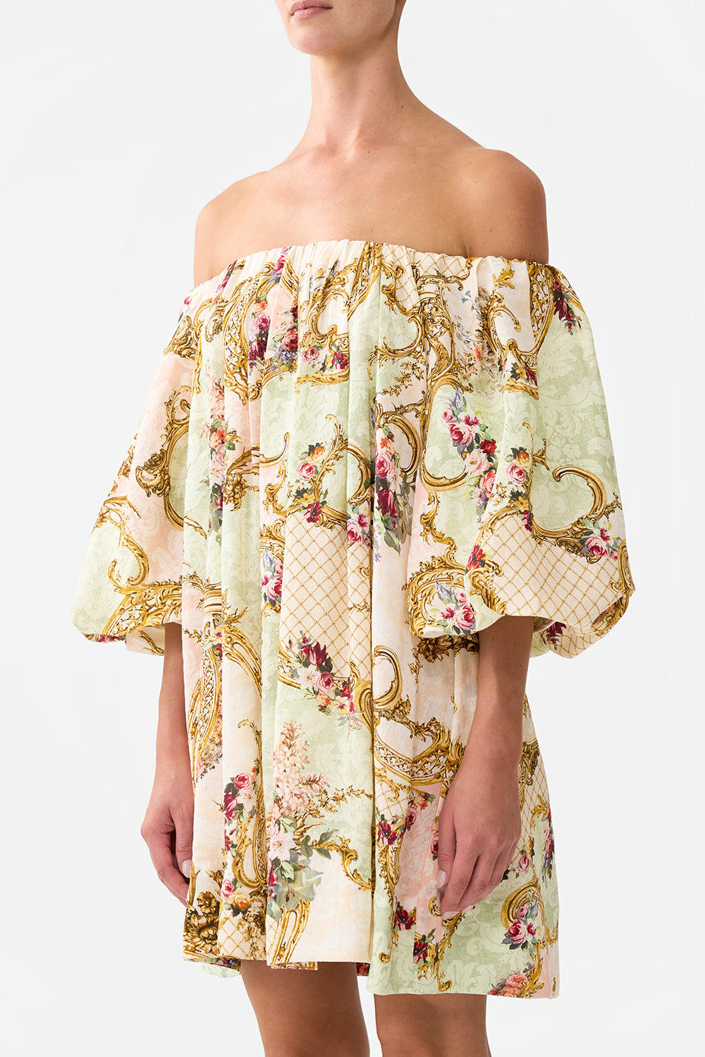 OFF SHOULDER PUFF DRESS THE QUEENS QUARTERS