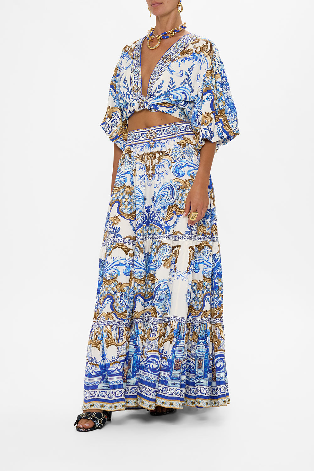 HIGH WAISTED TIERED SKIRT AZUL ADVENTURES