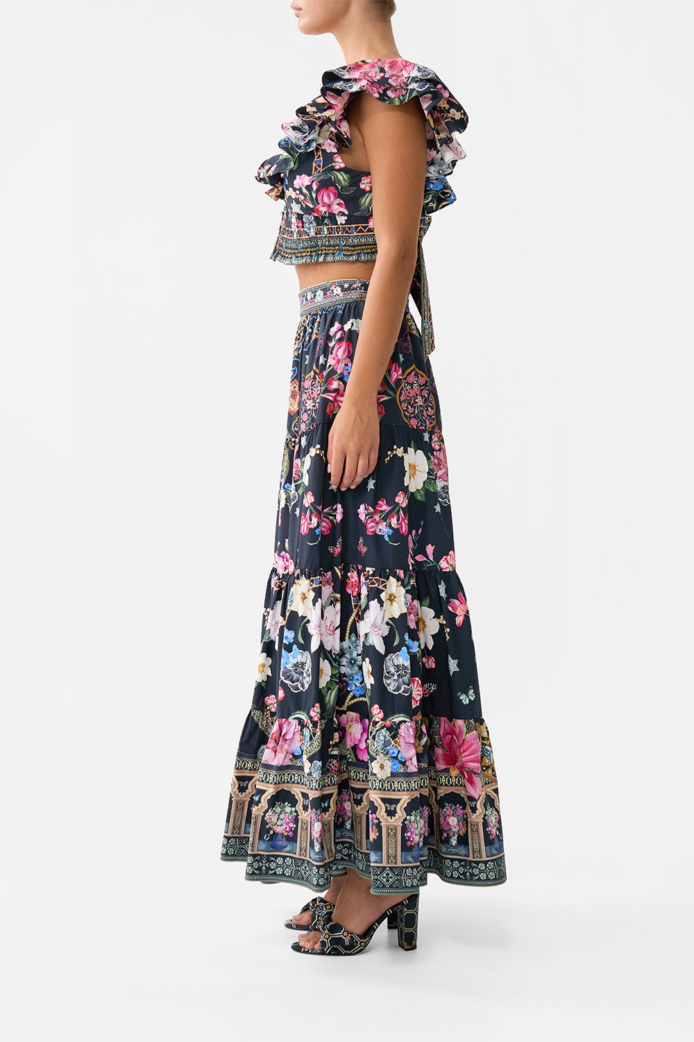 TIERED MAXI SKIRT MIDNIGHT IN MONSERRATE