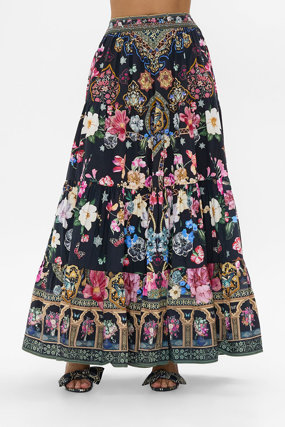 TIERED MAXI SKIRT MIDNIGHT IN MONSERRATE