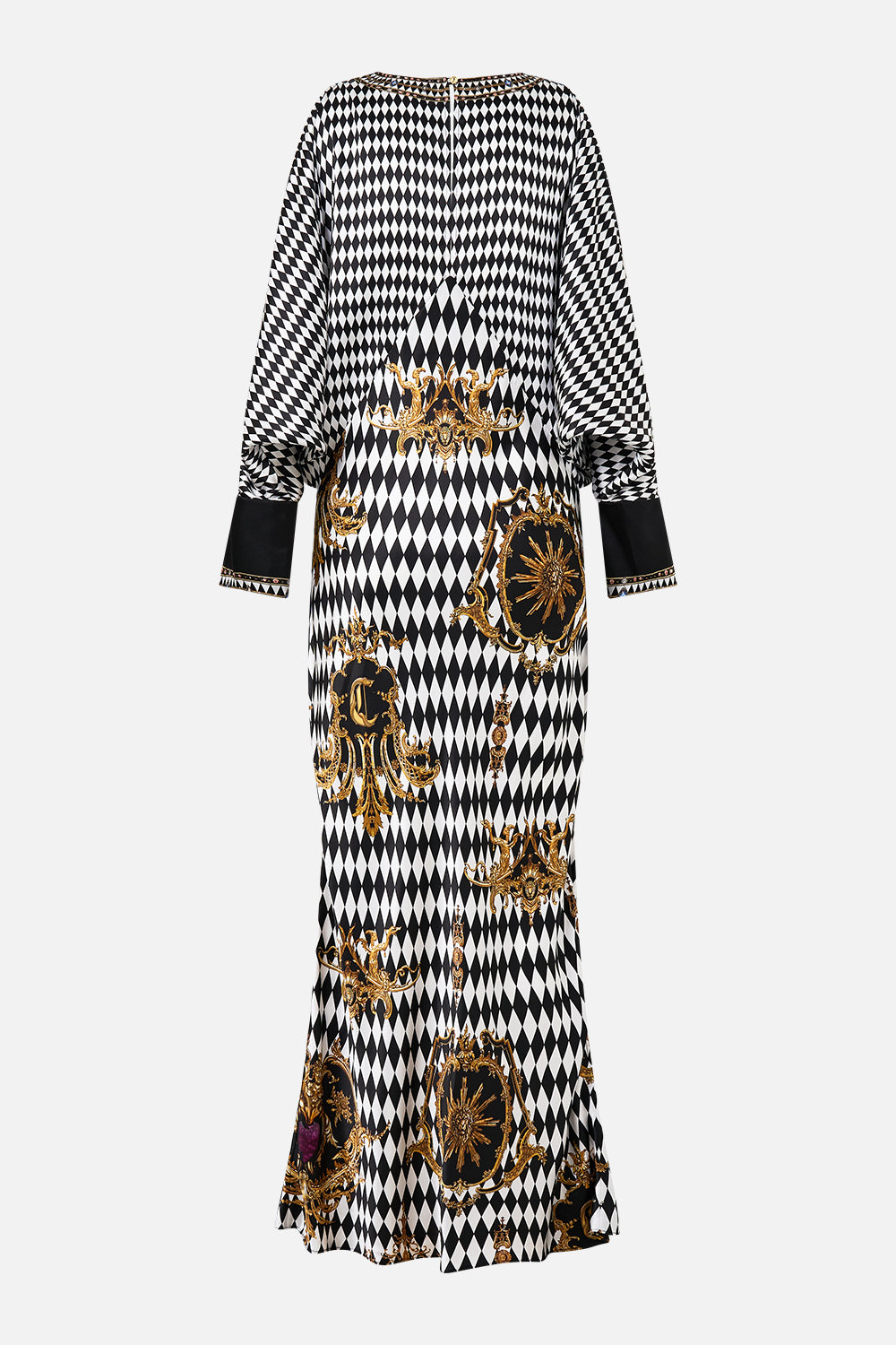 PLUNGE NECK DRAPED SHOULDER DRESS MONARCHY MANIA