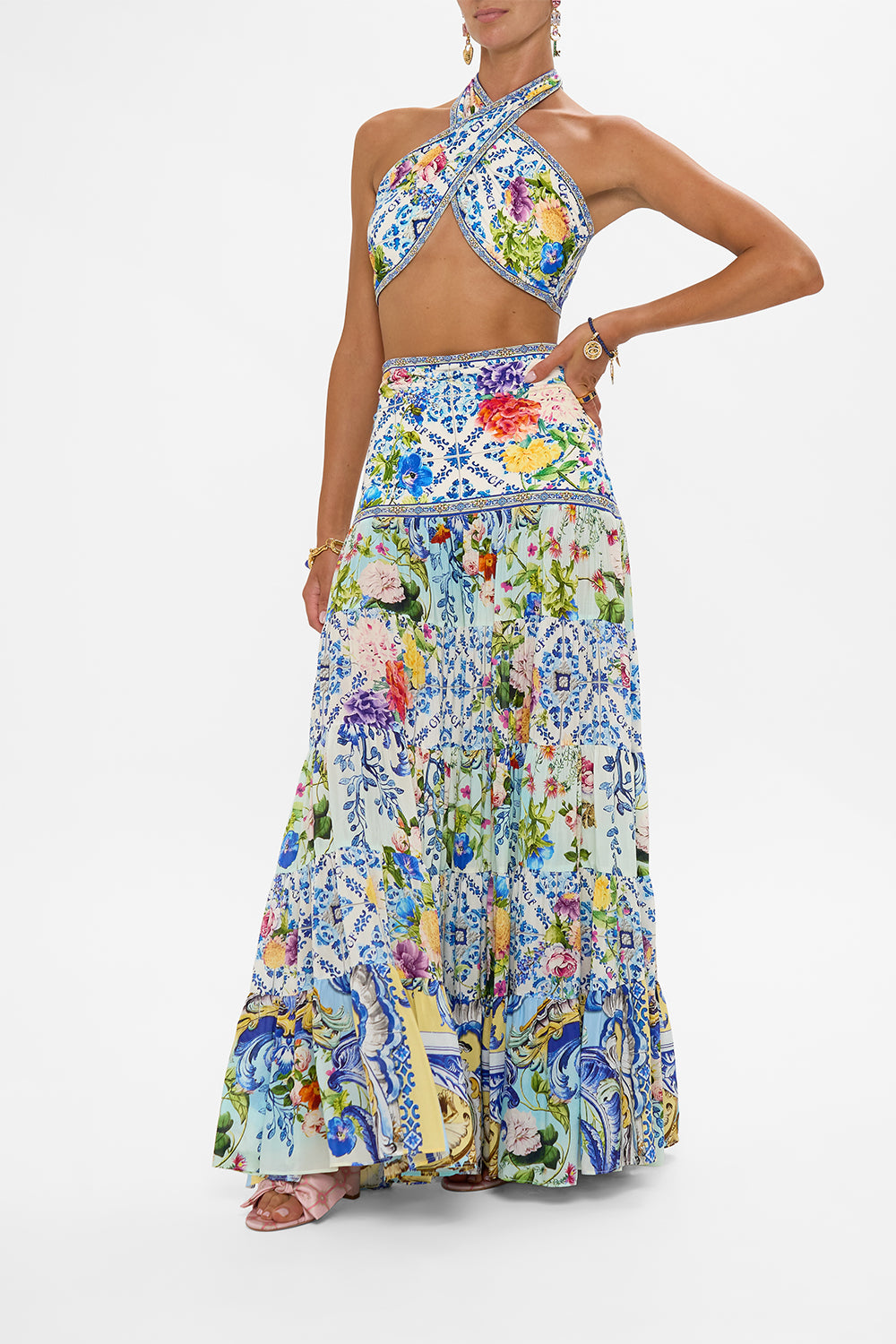 JERSEY SPLICED TIERED SKIRT WALL TO WALL WONDERS