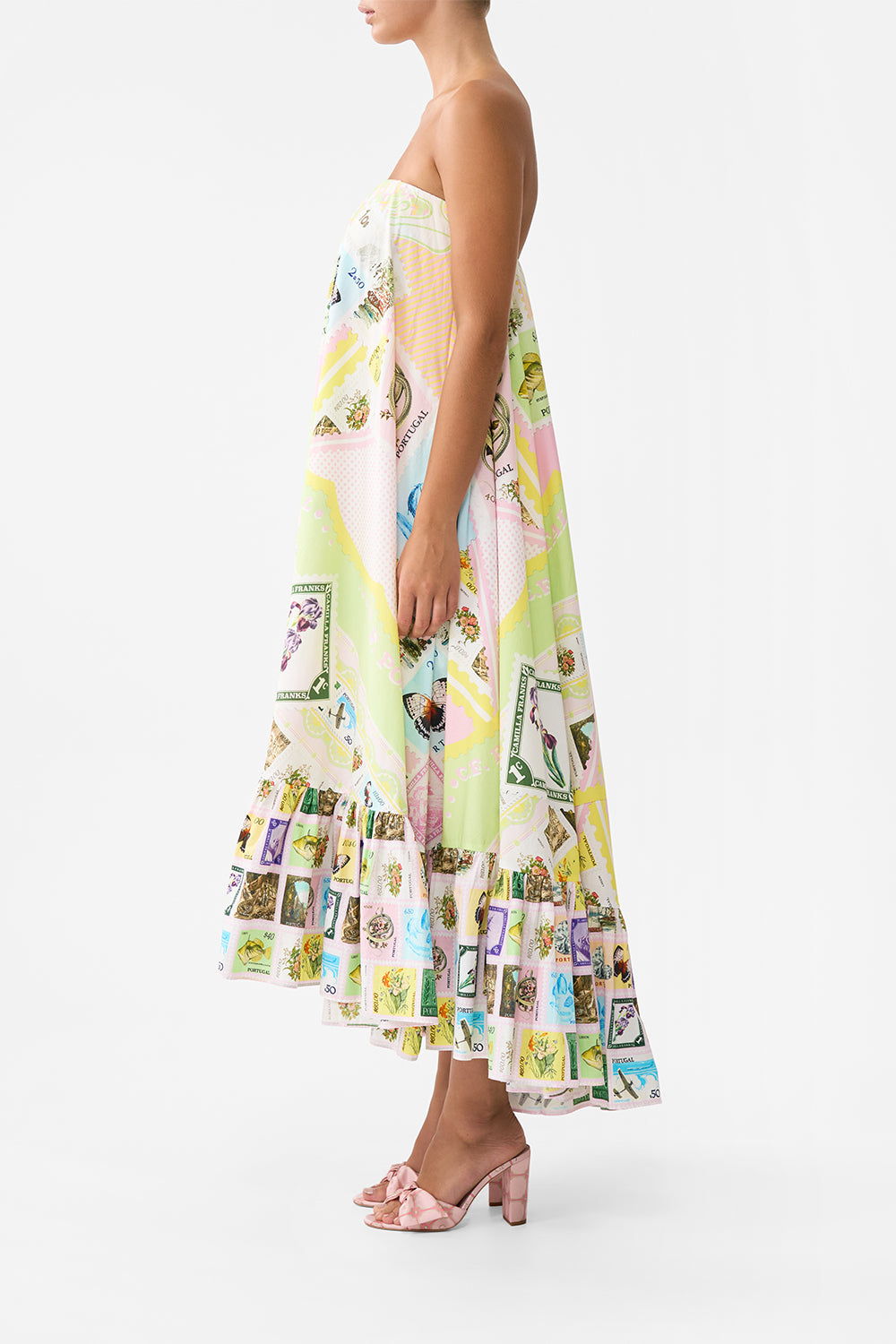 The CAMILLA STRAPLESS MAXI WITH RUFFLE HEM WITH LOVE FROM LISBON