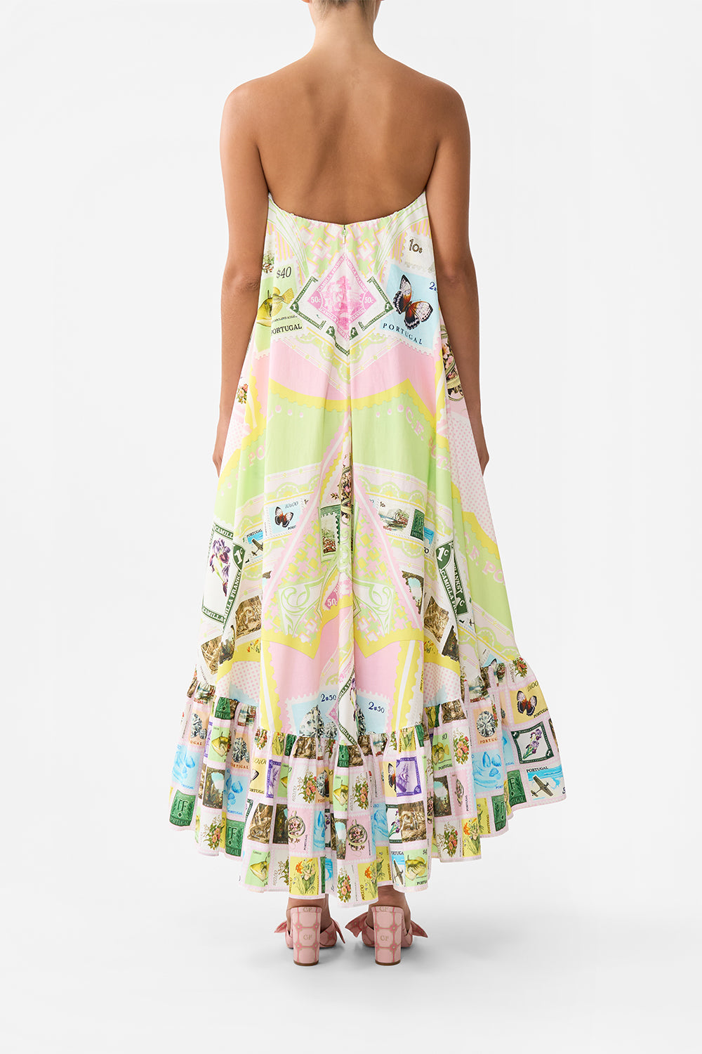 The CAMILLA STRAPLESS MAXI WITH RUFFLE HEM WITH LOVE FROM LISBON