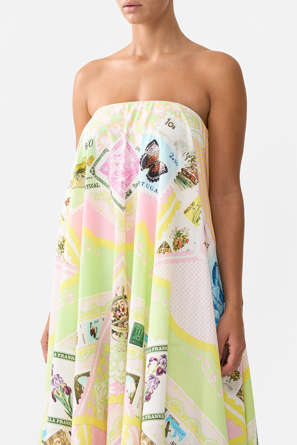 STRAPLESS MAXI WITH RUFFLE HEM WITH LOVE FROM LISBON