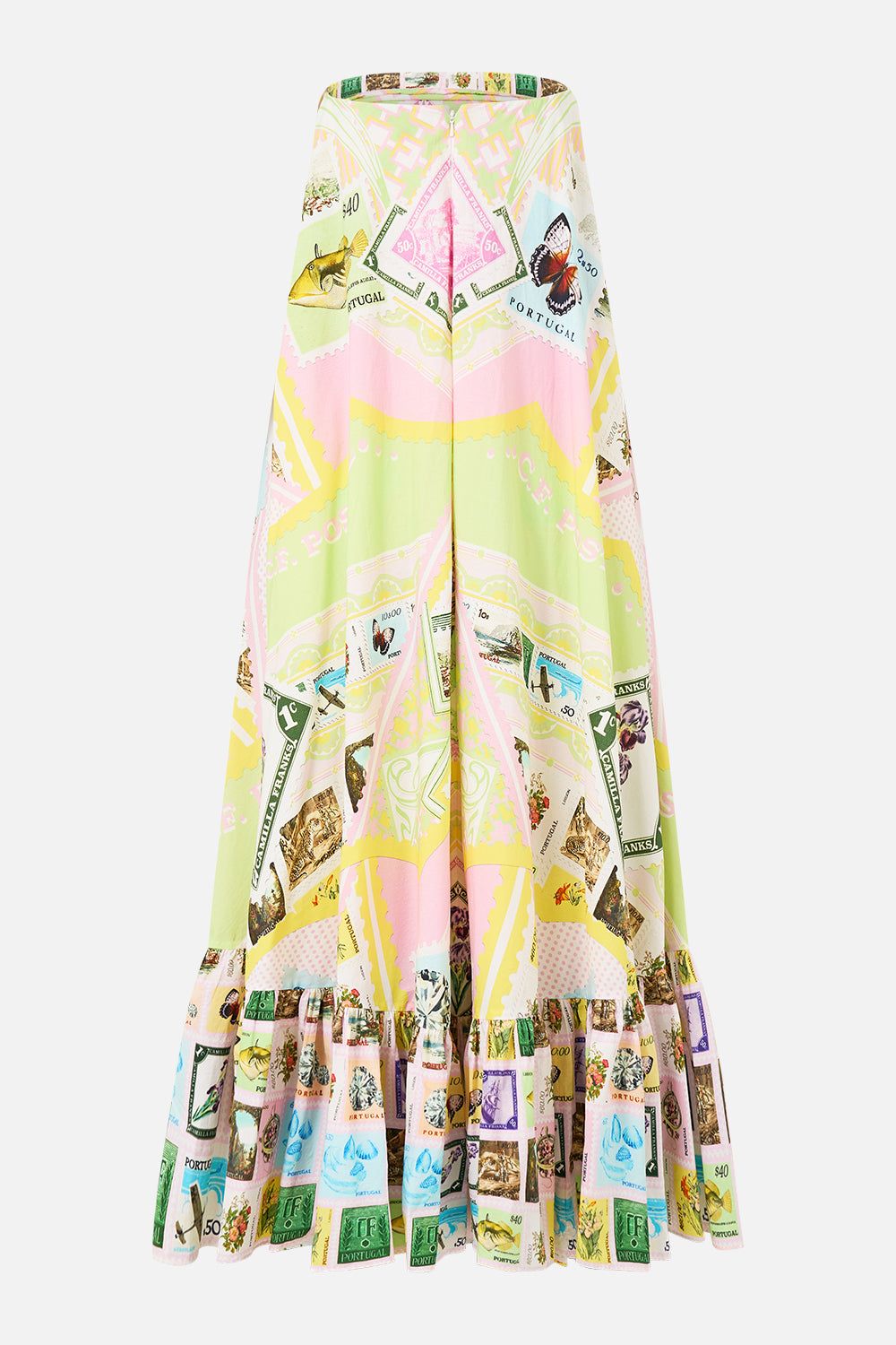 The CAMILLA STRAPLESS MAXI WITH RUFFLE HEM WITH LOVE FROM LISBON