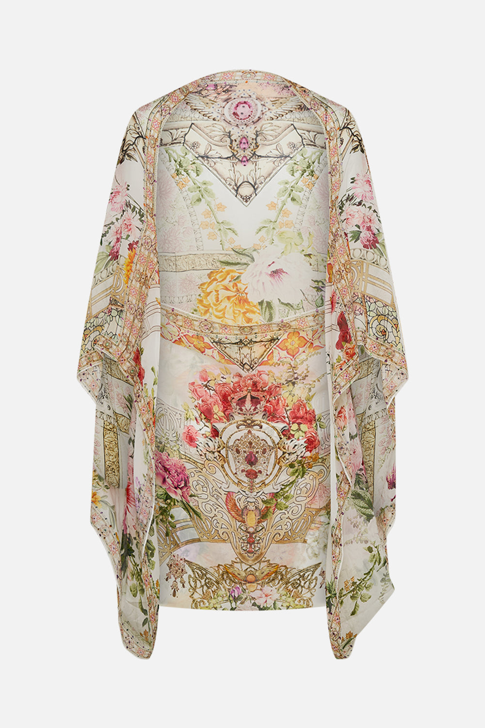 CAMILLA Silk shrug in Egyptian rose print.