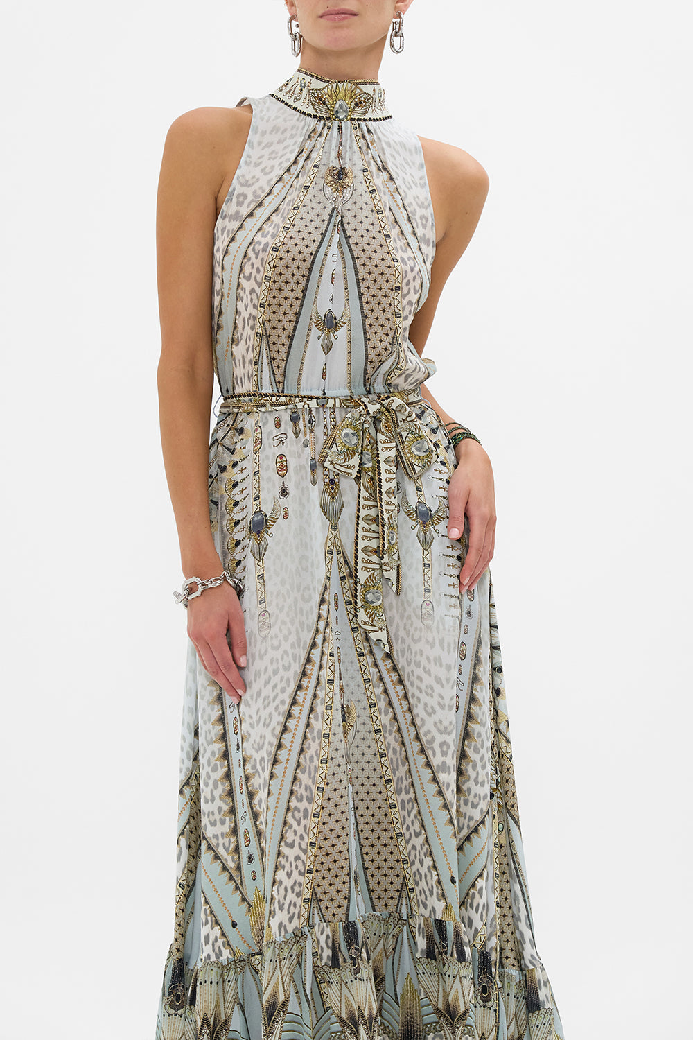 NECKTIE DRESS WITH ELASTICATED WAIST SAHARA STARLET